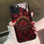 iPhone Phone Case Manufacturer - OEM Wholesale Courtly Flower Tempered Glass