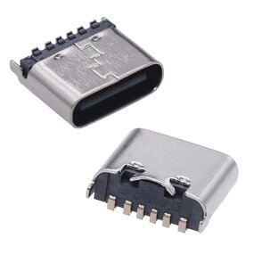 Type-C Female Socket Factory - OEM 6pin SMT 180 Degree Vertical