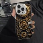 iPhone Case Factory - OEM Wholesale Gold Mechanical Gear Design