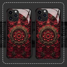 iPhone Phone Case Manufacturer - OEM Wholesale Courtly Flower Tempered Glass