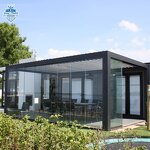 Retractable Motorized Pergola Factory - OEM Factory Modern Aluminium Louvered
