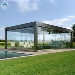 Modern Waterproof Louver Roof Manufacturer - OEM Pergola Gazebo Garden Bioclimatic