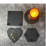 Slate Coasters Supplier - OEM Black Natural Rock Stone Whisky Coaster