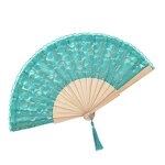 Lace Hand Fan Factory - OEM Pink Vintage Retro Fabric Foldable Fan