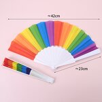 Rainbow Hand Fan Supplier - OEM Party Folding 7 Inch Portable Clack Fan