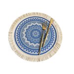 Cotton Placemat Supplier - OEM Mandala Round Bohemian Tassel Pad Dining