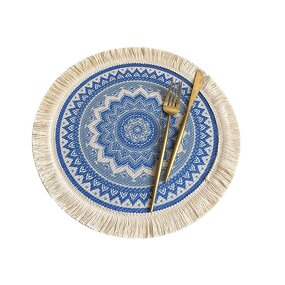 Cotton Placemat Supplier - OEM Mandala Round Bohemian Tassel Pad Dining