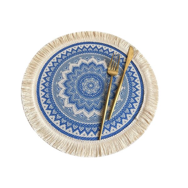 Cotton Placemat Supplier - OEM Mandala Round Bohemian Tassel Pad Dining