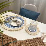 Cotton Placemat Supplier - OEM Mandala Round Bohemian Tassel Pad Dining