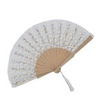Lace Hand Fan Factory - OEM Pink Vintage Retro Fabric Foldable Fan