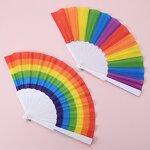 Rainbow Hand Fan Supplier - OEM Party Folding 7 Inch Portable Clack Fan