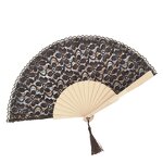 Lace Hand Fan Factory - OEM Pink Vintage Retro Fabric Foldable Fan