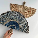 Straw Fan Manufacturer - OEM Hand-woven Decorative Semicircular Cooling Fan