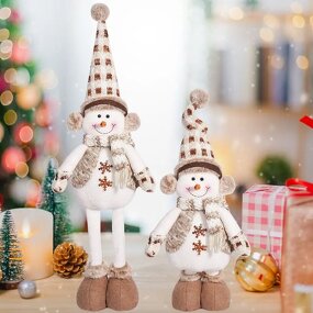 Santa Snowman Doll Supplier - OEM Christmas Adjustable Extendable Plush Doll