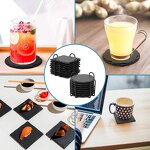 Slate Coasters Supplier - OEM Black Natural Rock Stone Whisky Coaster