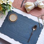 Faux Leather Placemats Factory - OEM Rectangle Nordic Cream Insulated Table Mat