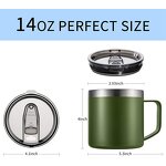 Custom Coffee Mug Supplier - OEM 14oz Insulated Stainless Steel Mug with Lid