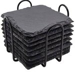 Slate Coasters Supplier - OEM Black Natural Rock Stone Whisky Coaster