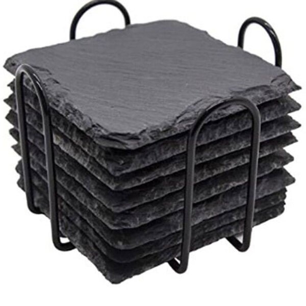 Slate Coasters Supplier - OEM Black Natural Rock Stone Whisky Coaster