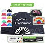 DIY Folding Fan Supplier - OEM Large Silk Fan Custom Logo Handmade