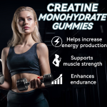 GlowLeaf Creatine Monohydrate Gummies Supplements Pre-Workout Muscle Growth Private Label Creatine Gummies