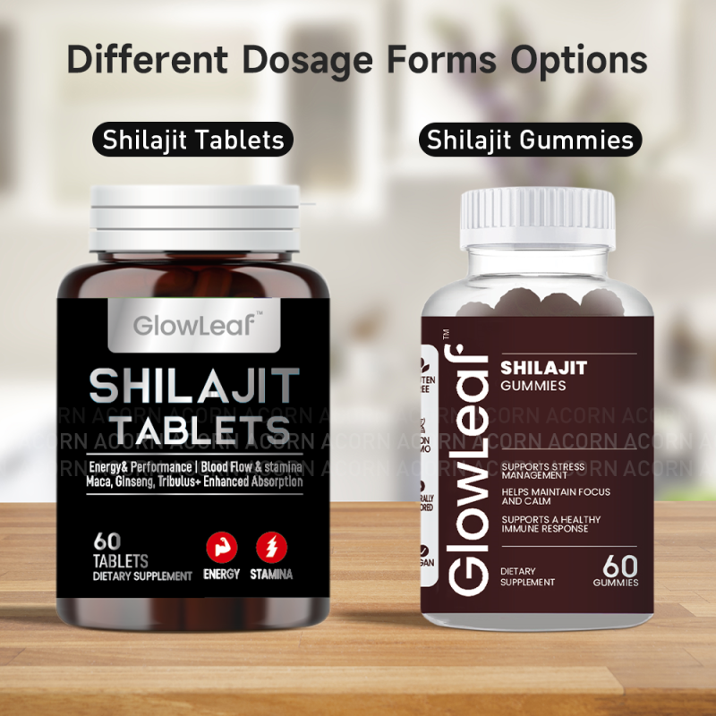 GlowLeaf Shilajit Naturel Support Male Reproductive Health Enhance Libido Men Supplements Ultra Shilajit Tablets
