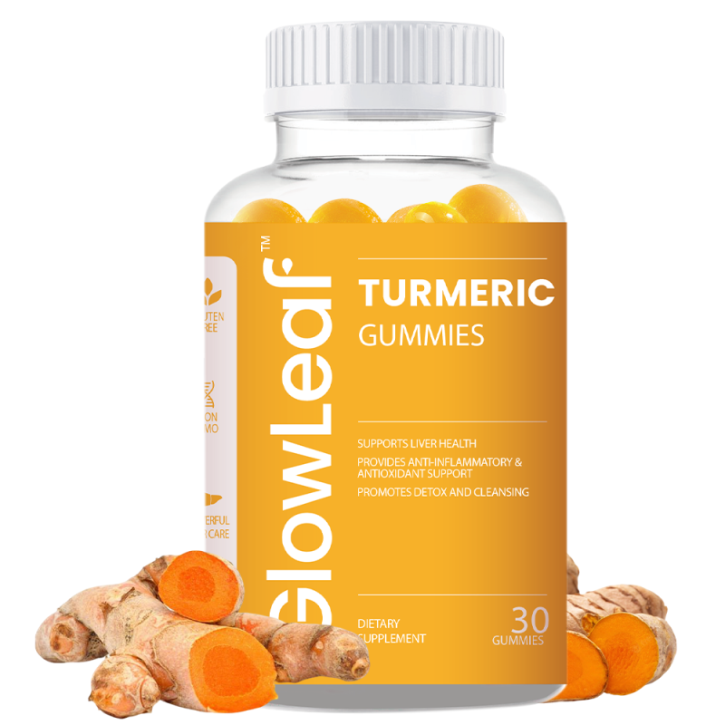 GlowLeaf Vegan Liver Support Detox Gummies Supplements Turmeric Gummies