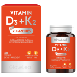 GlowLeaf Vitamin D3 Vitamin K2 Capsule Vegan 100% Calcium Supplement Bone Health Immunity Support Vitamin D3K2 Softgel