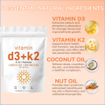 ACORN Multi Vitamin D3k2 Supplement Capsules Softgel with Coconut Oil Strong Joint Support Calcium Vitamin D3 K2 Softgel Capsule