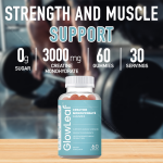 GlowLeaf Creatine Monohydrate Gummies Supplements Pre-Workout Muscle Growth Private Label Creatine Gummies