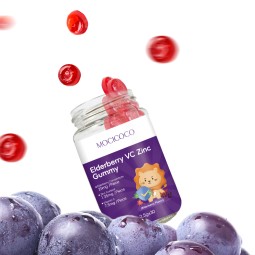 Hot Sell OEM Immune System Support Gummies Sambucus Black Elderberry Gummies with Vitamin C and Zinc Immune System Antioxidant
