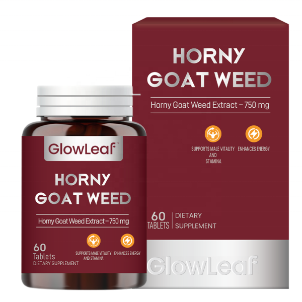 GlowLeaf Horny Goat Weed Tablets Male Enhancement Supplements for Men Energy Support Horny Goat Weed Tablets Men Supplements