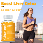 GlowLeaf Vegan Liver Support Detox Gummies Supplements Turmeric Gummies