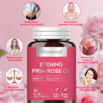 GlowLeaf Evening Primrose Oil Softgel Capsule Hormone Maintenance Ovaries Health 1300mg Evening Primrose Oil Capsules Softgel