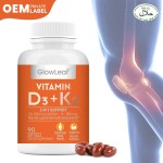 GlowLeaf Healthy Care D3 K2 Softgel Capsule 2 in 1 Vitamin D3 K2 Softgels Capsules Supplement Vitamin D3 K2 Capsule Softgel