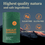 ACORN Muscle Energy Support Vegan Shilaijit Gummy with Ashwagandha Pure Shilajit Gummies 3000mg