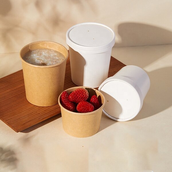 Biodegradable Soup Bowl Supplier - OEM Food Grade Kraft Lid Rice Noodle Bowl