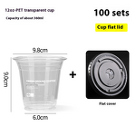 PET Juice Cup Supplier - OEM Customizable 360ml Transparent Lid for Cold Drinks