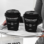 Double Wall Paper Cups Manufacturer - OEM All Black Craft Eco-Friendly Compostable