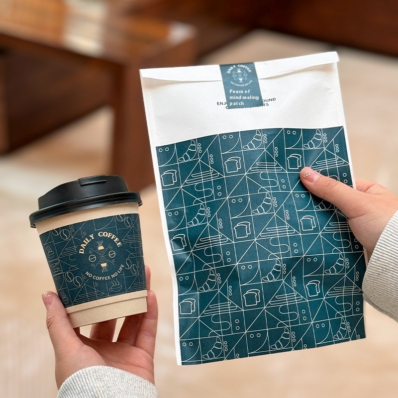 Kraft Paper Bag Supplier - OEM Commercial for Bread Pizza Self-Adhesive Sealing