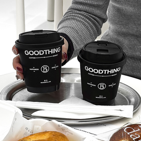 Double Wall Paper Cups Manufacturer - OEM All Black Craft Eco-Friendly Compostable