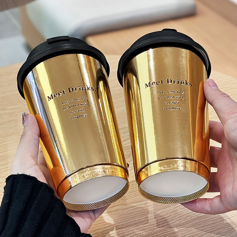 Gold Craft Paper Cups Factory - OEM Custom Double Wall Recyclable Gold Stamping