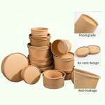 Biodegradable Soup Bowl Supplier - OEM Food Grade Kraft Lid Rice Noodle Bowl