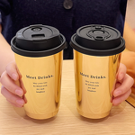 Gold Craft Paper Cups Factory - OEM Custom Double Wall Recyclable Gold Stamping