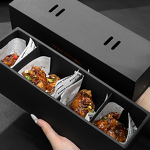 Black Cardboard Box Factory - OEM High-End Take-Out Korean Fried Chicken Box