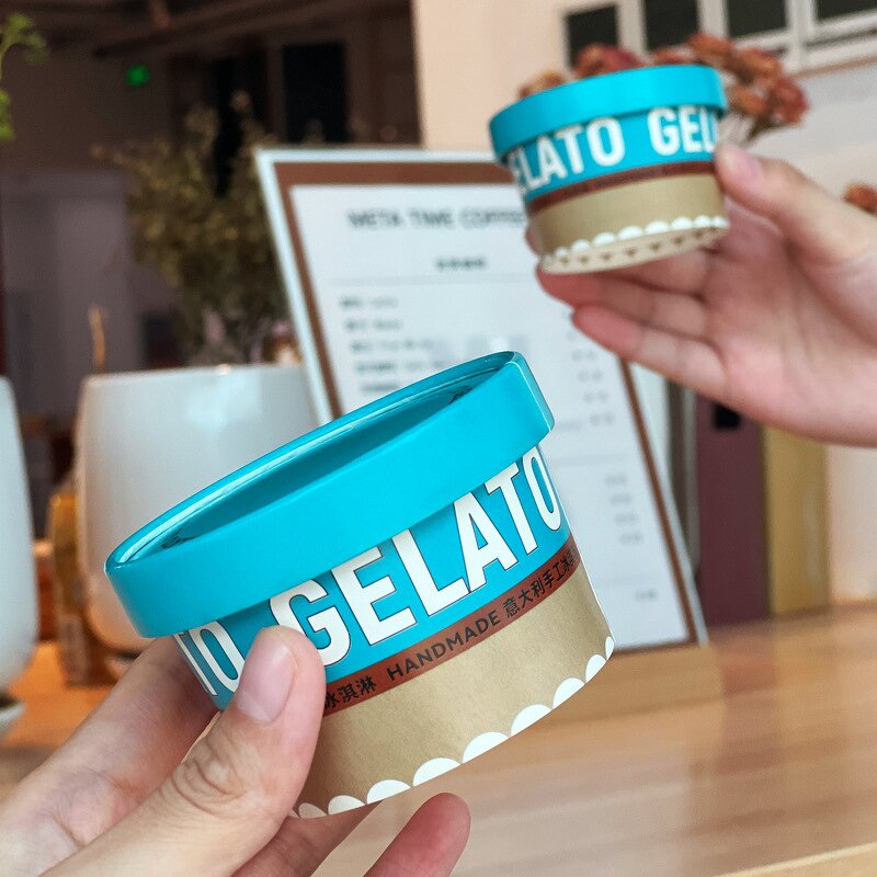 Frozen Yogurt Cup Supplier - OEM Limon 3-5oz Custom Logo Printing Paper