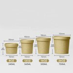 Eco Lunch Boxes Supplier - OEM 750-1300ml Kraft Paper Salad Bowl with Lid