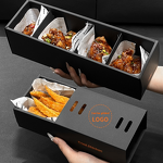 Black Cardboard Box Factory - OEM High-End Take-Out Korean Fried Chicken Box