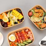 Takeaway Food Containers Factory - OEM Custom Rectangle Paper Salad Container