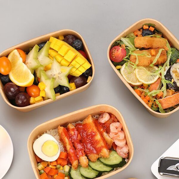 Salad Container Bowls Supplier - OEM Eco-Friendly Single Wall Square Paper Box